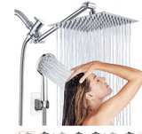 Wall-mounted Exposed Shower Extension Rod Bath Set with 2 in 1 Shower Arm Rail and 3-Mode Handheld