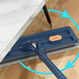 Microfibre Flat Mop & Folding Bucket 360 Rotating Floor Cleaning Mop w/ 5 Cloths