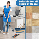Microfibre Flat Mop & Folding Bucket 360 Rotating Floor Cleaning Mop w/ 5 Cloths
