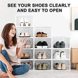 12Pcs Shoe Box Storage Case Clear Boxes Foldable Stackable Transparent Organizer