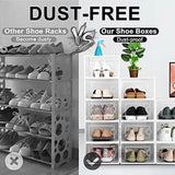 12Pcs Shoe Box Storage Case Clear Boxes Foldable Stackable Transparent Organizer