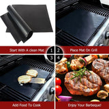 BBQ Grill Mat Reusable Bake Sheet Resistant Teflon Meat Barbecue Non-Stick Party