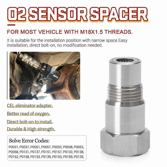 2X Oxygen O2 Sensor Spacer Adapter Catalytic Converter Fix Check Engine Light