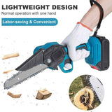 6" Chainsaw Cordless Battery Rechargeable Wood Cutter Saw Electric