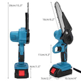 6" Chainsaw Cordless Battery Rechargeable Wood Cutter Saw Electric