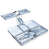 Folding Portable Picnic Table Outdoor Camping BBQ Party W/4 Chairs High Quality
