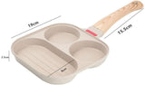 Nonstick 3-Section Egg Frying Pan – Easy-to-Clean Omelet Pan for Breakfast, Compatible with Gas and Induction Stoves