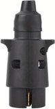 2V 7-Way Round European Trailer Plug –Towing Connector with High Conductivity Copper Contacts