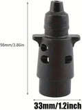 2V 7-Way Round European Trailer Plug –Towing Connector with High Conductivity Copper Contacts