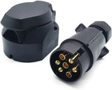 12V 7 Pin Trailer Plug & Socket Set - Heavy Duty Male/Female Wiring Connector Kit
