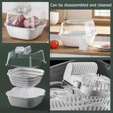 5-In-1 Food Thawer Fresh-Keeping Thawing Tray W/ Drainer Household Fruit & Vegetable Cleaning Basket