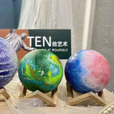 DIY Painting 3D Moon Lamp Art and Craft for Children 1PC