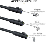 Dual Lens Inspection Camera with Illuminator 2m/6.5FT Industrial Borescope IP67 Waterproof Flexible