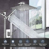 Wall-mounted Exposed Shower Extension Rod Bath Set with 2 in 1 Shower Arm Rail and 3-Mode Handheld