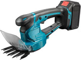 2 in 1 Cordless Hedge Trimmer Grass Shear Handheld Grass Cutter Electric Shrub Trimmer Fit for Makita 18V Battery