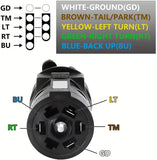 7-Way Round to 4/5 Pin Flat Trailer Adapter Plug – Heavy Duty 12V Tow Car Trailer Converter for Trucks, RVs, Trailers