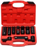 10pcs Oxygen Sensor Socket Set – Universal O2 Sensor Wrench Removal Tool Kit – 3/8" & 1/2" Drive – 7/8", 22mm, 27mm, 28mm, 29mm Hex Head – Compatible with O2 Sensor