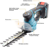 2 in 1 Cordless Hedge Trimmer Grass Shear Handheld Grass Cutter Electric Shrub Trimmer Fit for Makita 18V Battery