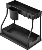 2-Tier Pull-Out Cabinet Organizer - Space-Saving Kitchen Drawer with Large Capacity