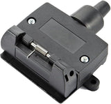 12V 7 Pin Flat Trailer Plug & Socket Set - Heavy Duty Male/Female Connector Kit for Caravans, Boats & Vehicles