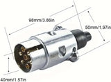 Heavy-Duty 12V Aluminum Alloy Trailer Plug - 7-Pin European Standard Connector
