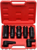7pc Oxygen Sensor Socket Kit - Universal O2 Sensor Removal Tool Set (22mm/7/8", 27mm, 29mm) for Cars, Trucks & SUVs - Professional Grade O2 Sensor Wrench Set