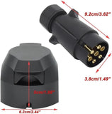 12V 7 Pin Trailer Plug & Socket Set - Heavy Duty Male/Female Wiring Connector Kit