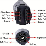7-Way Round to 4/5 Pin Flat Trailer Adapter Plug – Heavy Duty 12V Tow Car Trailer Converter for Trucks, RVs, Trailers