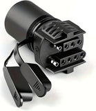 7-Way Round to 4/5 Pin Flat Trailer Adapter Plug – Heavy Duty 12V Tow Car Trailer Converter for Trucks, RVs, Trailers