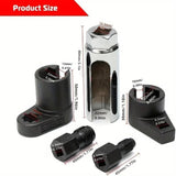 5pcs O2 Oxygen Sensor Socket Wrench Set - 3/8" & 1/2" Drive 7/8" (22mm) Sockets with Durable Red Case - Professional Oxygen Sensor Removal Tool Kit for Cars, Trucks & SUVs