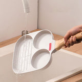 Nonstick 3-Section Egg Frying Pan – Easy-to-Clean Omelet Pan for Breakfast, Compatible with Gas and Induction Stoves