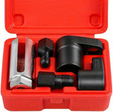 5pcs O2 Oxygen Sensor Socket Wrench Set - 3/8" & 1/2" Drive 7/8" (22mm) Sockets with Durable Red Case - Professional Oxygen Sensor Removal Tool Kit for Cars, Trucks & SUVs