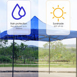 3x3m Outdoor Retractable Sunshade Awning - 2m Height Oxford Cloth Tent for Night Market Stalls