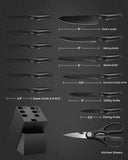 4-Piece Knife Set Kitchen Knife Set with Solid Wood Knife Base Storage Kitchen Combination Complete Block Sets