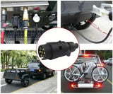 2V 7-Way Round European Trailer Plug –Towing Connector with High Conductivity Copper Contacts