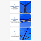 3x3m Outdoor Retractable Sunshade Awning - 2m Height Oxford Cloth Tent for Night Market Stalls