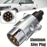 Heavy-Duty 12V Aluminum Alloy Trailer Plug - 7-Pin European Standard Connector