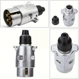 Heavy-Duty 12V Aluminum Alloy Trailer Plug - 7-Pin European Standard Connector