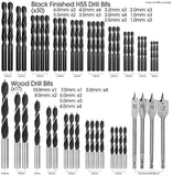 246pcs Drill Bit Set Tool Combination Kit Woodworking Flat Drill Bits