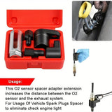 5pcs O2 Oxygen Sensor Socket Wrench Set - 3/8" & 1/2" Drive 7/8" (22mm) Sockets with Durable Red Case - Professional Oxygen Sensor Removal Tool Kit for Cars, Trucks & SUVs