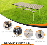 Aluminum Alloy Camping Table Extended Version 95CM Outdoor Lift Folding Table Portable Rollable Foldable Portable Picnic Tables Outdoor Egg Roll Tactical Table Barbecue Table