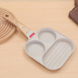 Nonstick 3-Section Egg Frying Pan – Easy-to-Clean Omelet Pan for Breakfast, Compatible with Gas and Induction Stoves