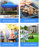 3x3m Outdoor Retractable Sunshade Awning - 2m Height Oxford Cloth Tent for Night Market Stalls