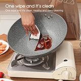 30cm Non-Stick Wok Pan with Glass Lid – Healthy Low-Oil Frying Pan for All Stoves (Induction/Gas/Electric) – Wooden Handle, Less Smoke Design – Universal Nonstick Skillet