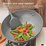 30cm Non-Stick Wok Pan with Glass Lid – Healthy Low-Oil Frying Pan for All Stoves (Induction/Gas/Electric) – Wooden Handle, Less Smoke Design – Universal Nonstick Skillet