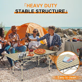 Aluminum Alloy Camping Table Extended Version 95CM Outdoor Lift Folding Table Portable Rollable Foldable Portable Picnic Tables Outdoor Egg Roll Tactical Table Barbecue Table