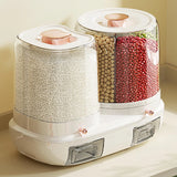 Rotating Rice Dispenser Storage Container for Barley Mung Beans