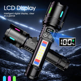 50000000 LED Torch Zoom Light Super Bright Hunting Flashlight USB Rechargeable