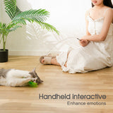 Cat Play Toy Simulation Birds Teaser Wand Interactive Stick with Suction Cup