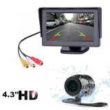 Car Rear View Kit 4.3" TFT LCD Monitor + IR Waterproof Parking Reversing Camera